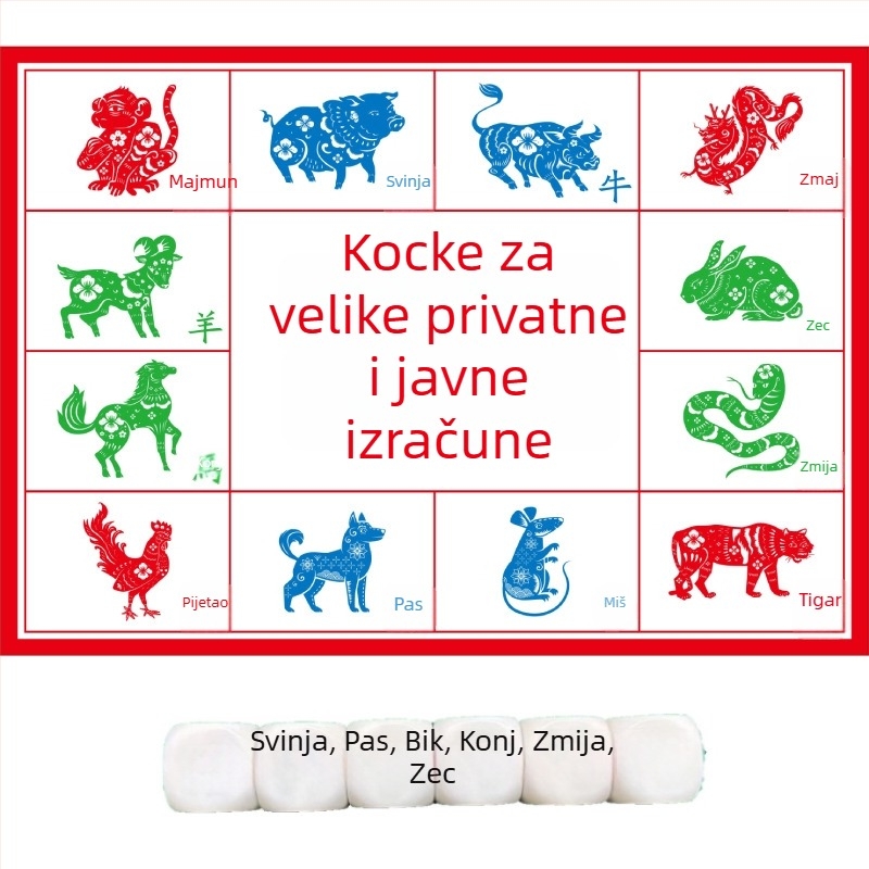 Dvanaest zodijaka - akrilne kocke za obiteljsku zabavu