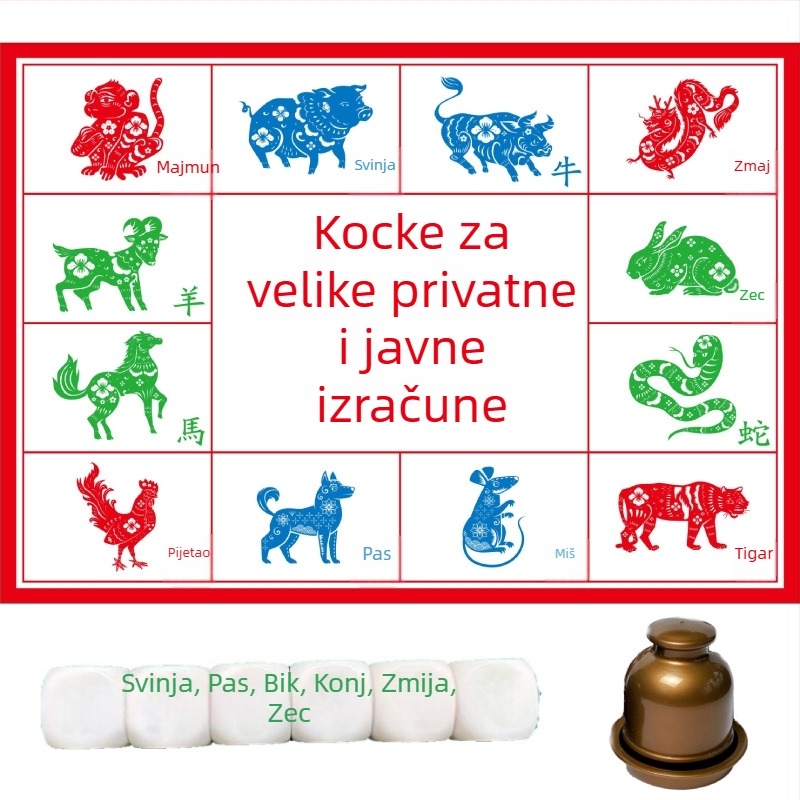 Dvanaest zodijaka - akrilne kocke za obiteljsku zabavu