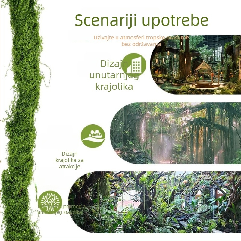 Umjetne mahovine zelene biljke i tropske penjačice za vjenčane i svečane dekoracije
