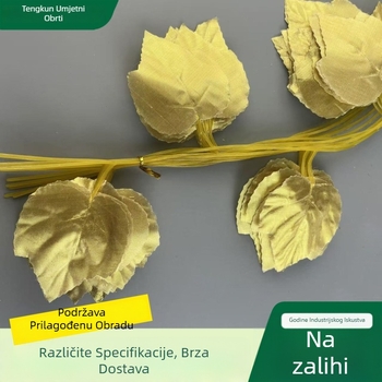 Umjetni zlatni listovi grožđa, plastične loze, dekorativno lišće, lažne loze za rešetkast strop i omatanje cijevi