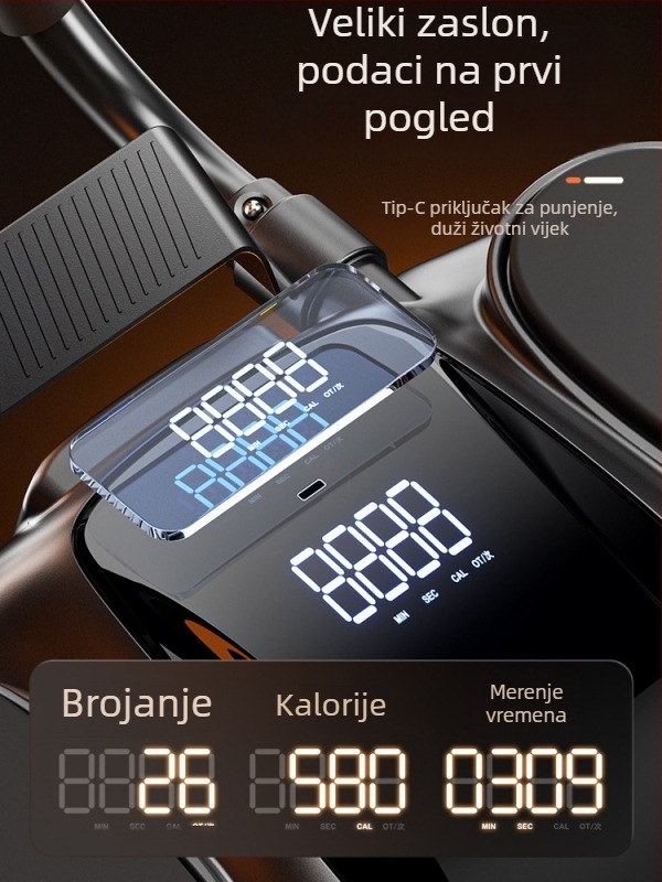 2025 Novo kolut za trbušnjake s digitalnim zaslonom, višefunkcionalni kolut za trbuh, za početnike, tih i protuklizan