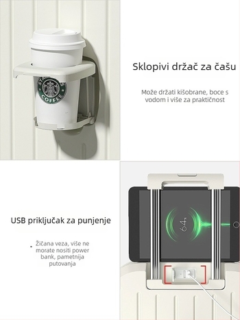 20-inčna kabinska prtljaga, velika kapacitet, univerzalni kotači, putna torba, model 2025