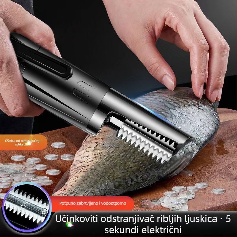 Nova vodootporna električna mašina za uklanjanje ribljih ljuskica, automatska, komercijalna, bežična.