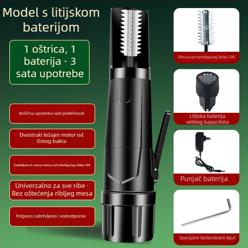 Nova vodootporna električna mašina za uklanjanje ribljih ljuskica, automatska, komercijalna, bežična.