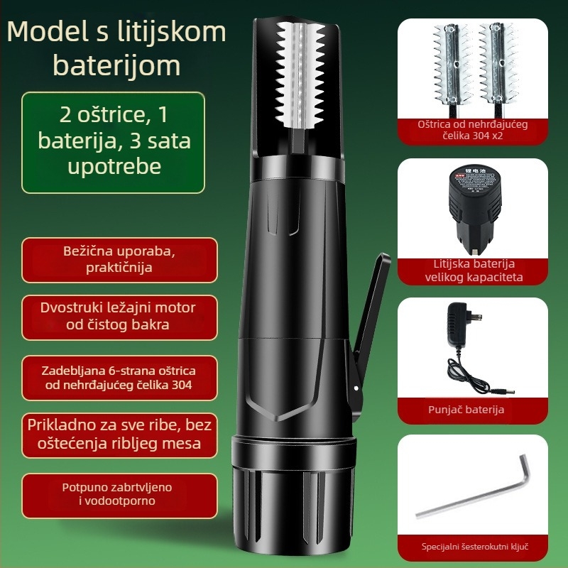 Nova vodootporna električna mašina za uklanjanje ribljih ljuskica, automatska, komercijalna, bežična.