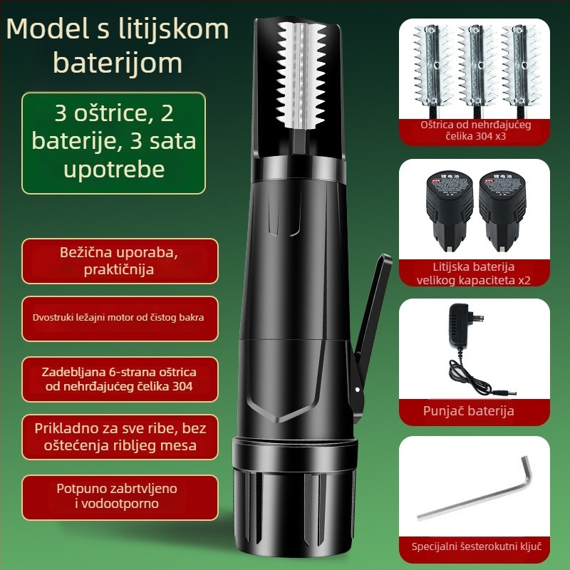 Nova vodootporna električna mašina za uklanjanje ribljih ljuskica, automatska, komercijalna, bežična.