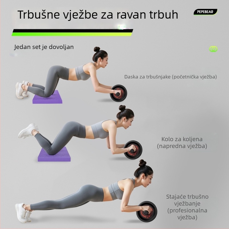 Muški abdominalni valjak s 5 kotačićima za kućnu upotrebu, profesionalni alat za treniranje trbušnih mišića