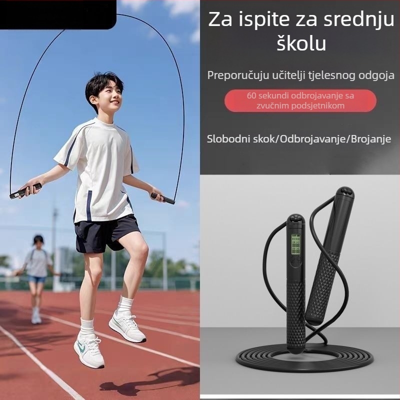 Uže za preskakanje s čeličnom žicom, s brojačem i tajmerom, za učenike (osnovna i srednja škola) fitness i priprema za ispit
