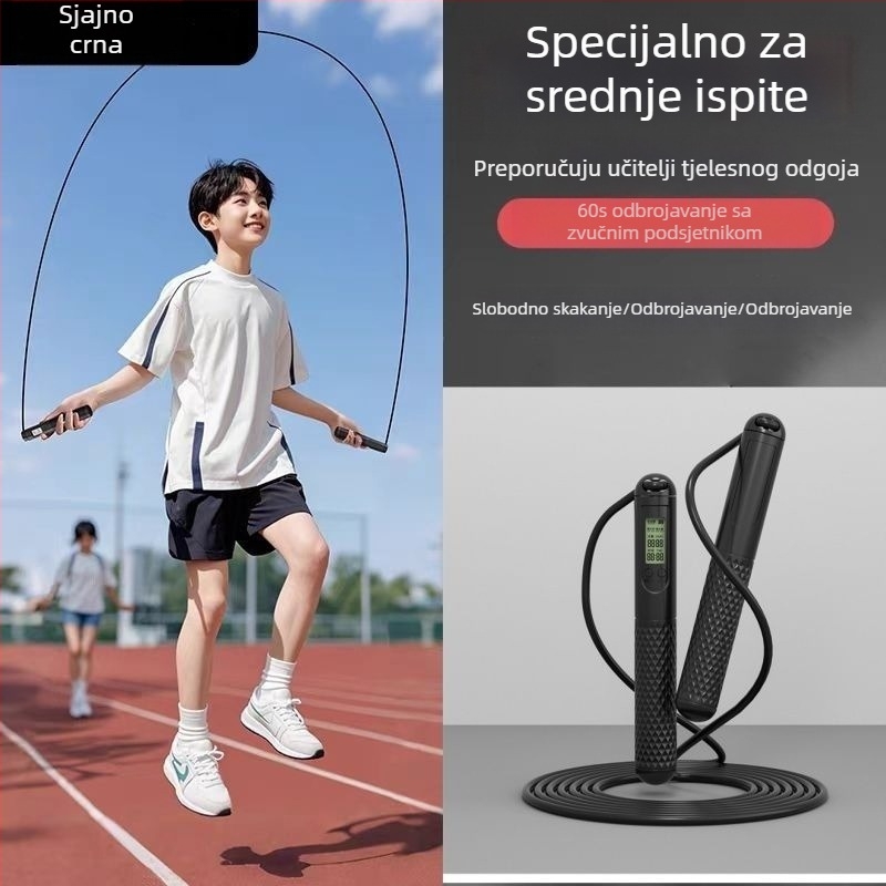 Uže za preskakanje s čeličnom žicom, s brojačem i tajmerom, za učenike (osnovna i srednja škola) fitness i priprema za ispit