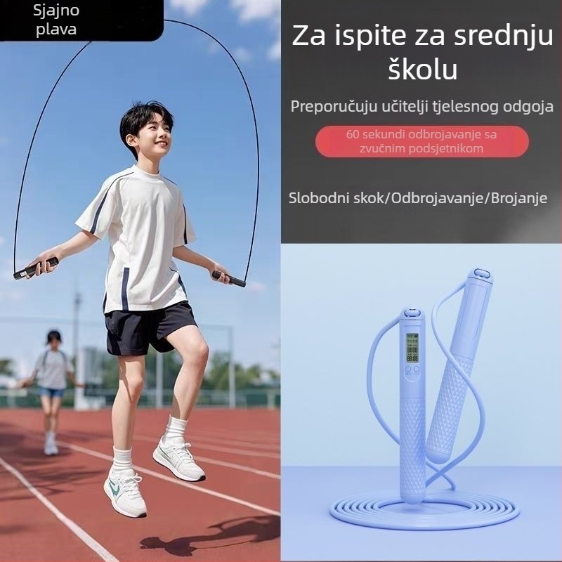 Uže za preskakanje s čeličnom žicom, s brojačem i tajmerom, za učenike (osnovna i srednja škola) fitness i priprema za ispit