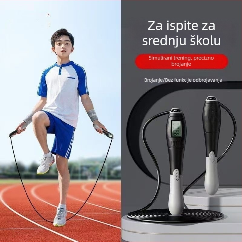 Uže za preskakanje s čeličnom žicom, s brojačem i tajmerom, za učenike (osnovna i srednja škola) fitness i priprema za ispit