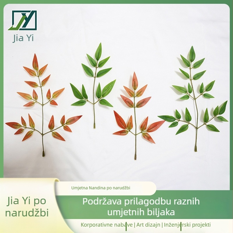 Umjetni buket Nandina bambusa za unutarnju dekoraciju u skandinavskom stilu