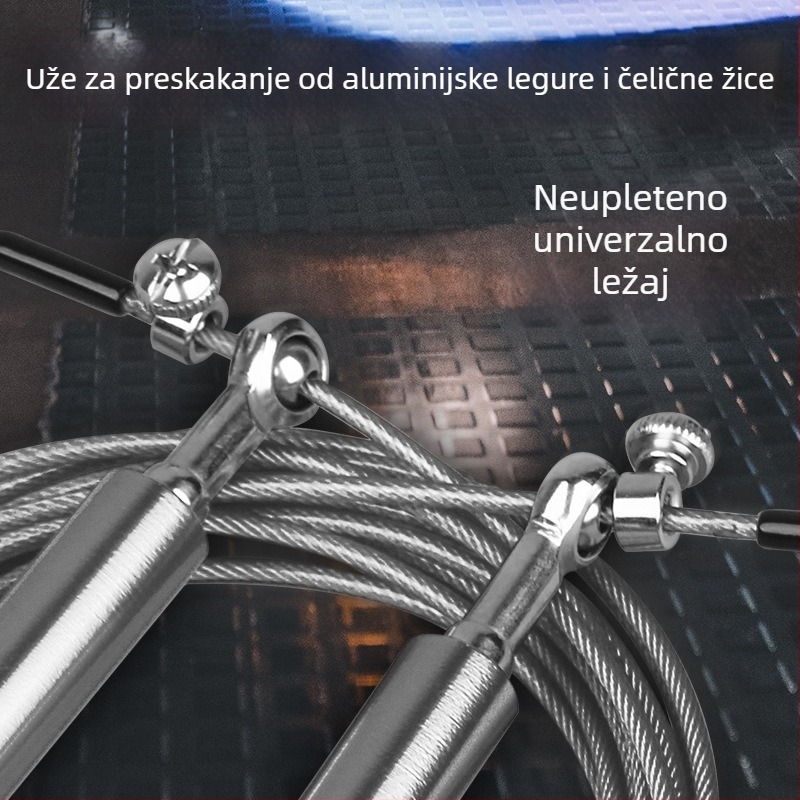Uže za skakanje od aluminijske legure i čeličnog vlakna — za odrasle, fitness trening, priprema za srednjoškolski ispit, profesionalno natjecateljsko uže