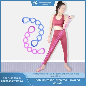 Višebojna elastična traka za vježbanje sa 7 rupa, napetostno uže, TPR materijal