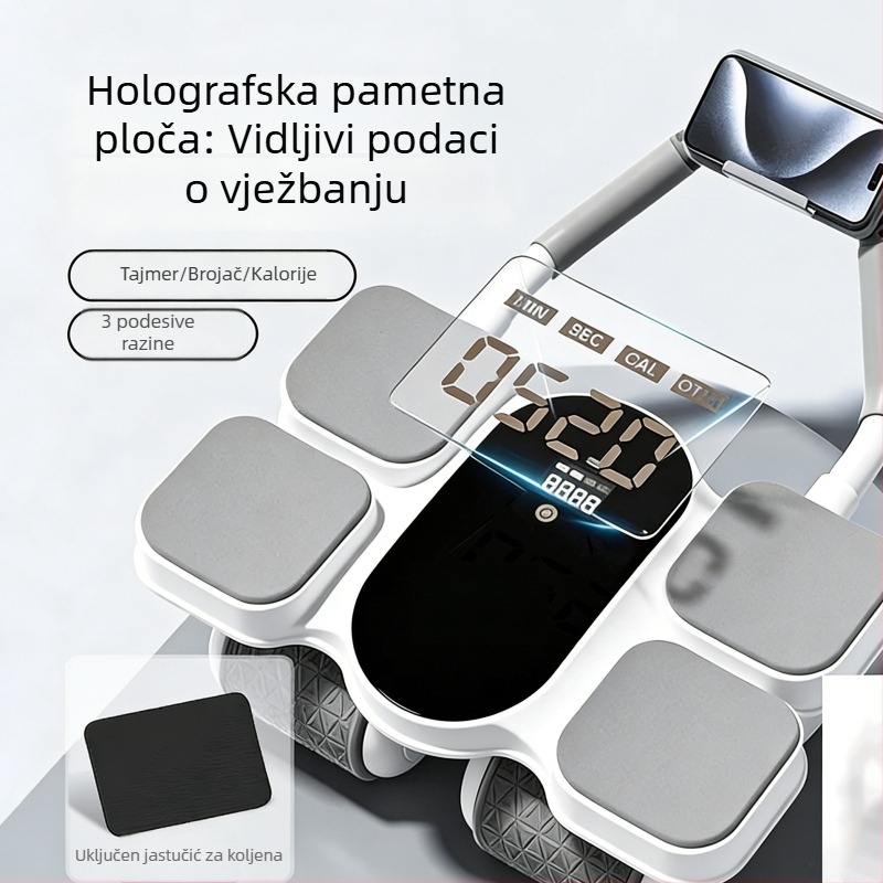 Nova četverokolesna kolut za trbušne mišiće s automatskim vraćanjem, kućni fitness uređaj