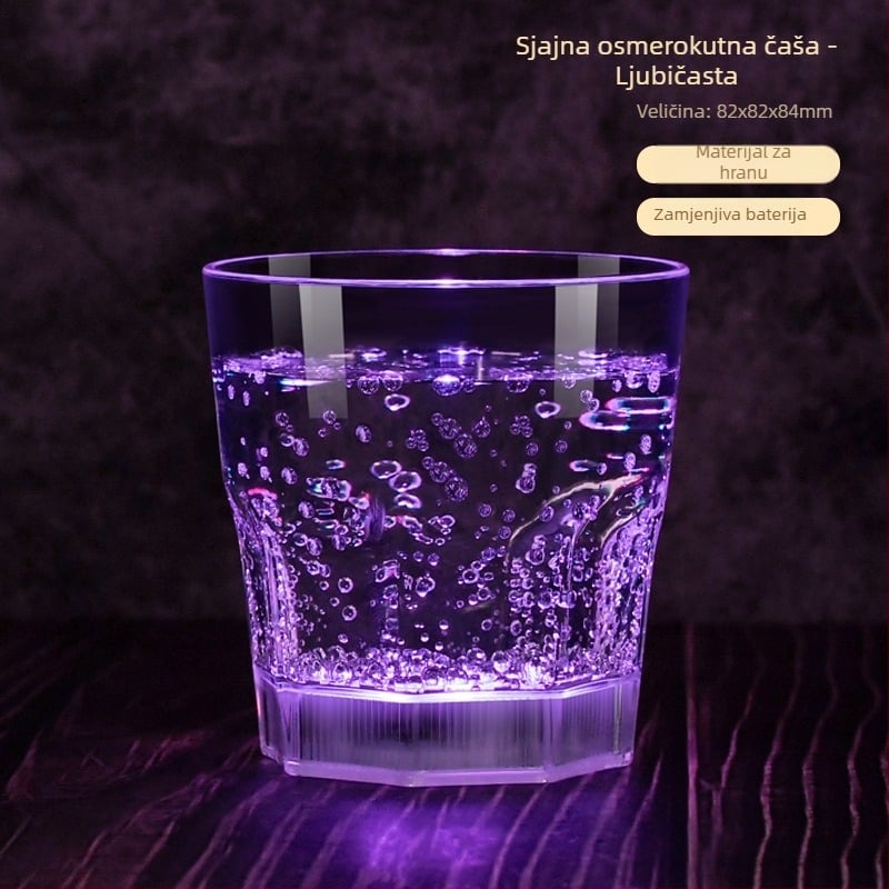 LED svjetleća plastična čaša za vino, šarena za zabave