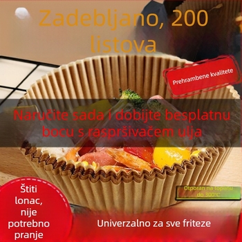 Papir za pečenje otporan na visoke temperature za fritezu na zrak, debeli i apsorbira ulje, za pečenje i roštilj