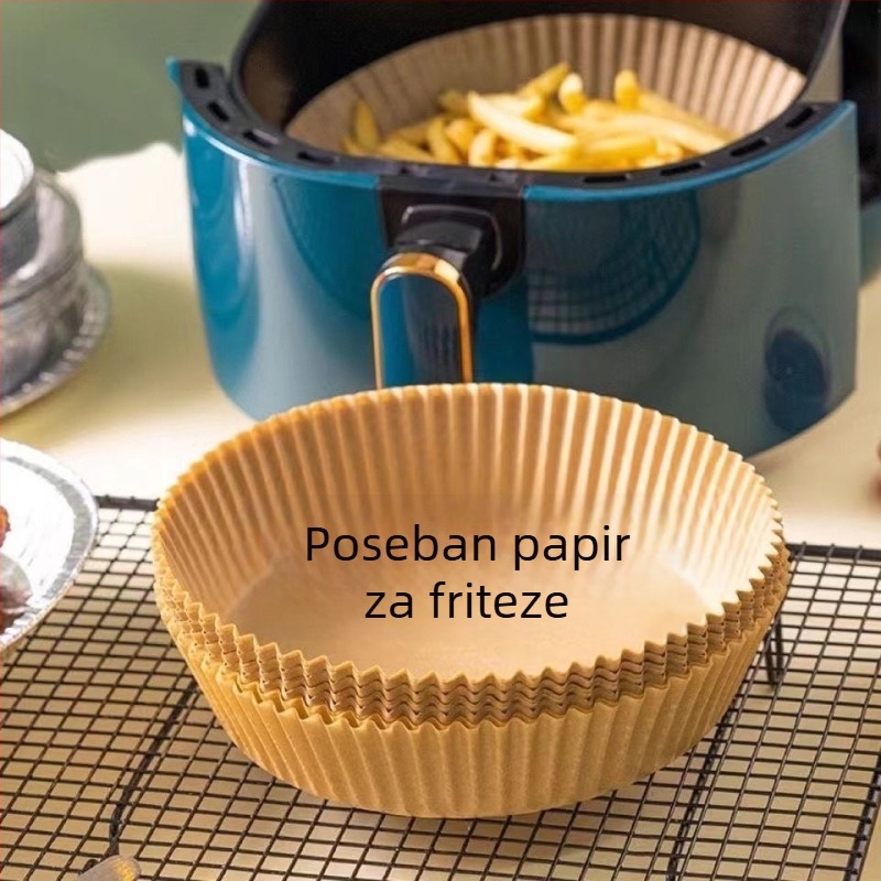 Papir za pečenje otporan na visoke temperature za fritezu na zrak, debeli i apsorbira ulje, za pečenje i roštilj