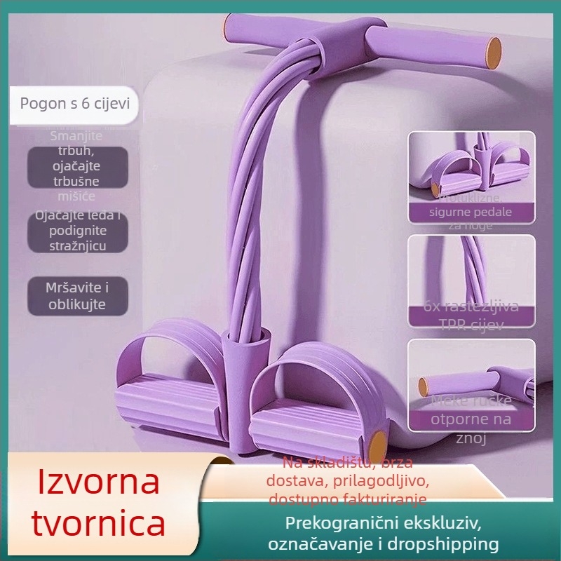 Pedalni uređaj za otpor s 6 i 4 cijevi – fitness, mršavljenje nogu, jačanje trbušnih mišića, joga i vježbe trbušnjaka