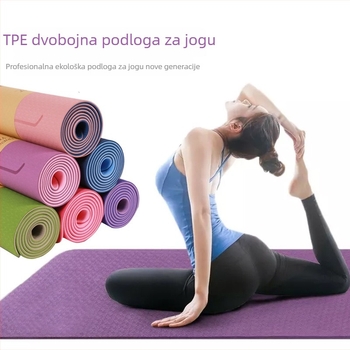 TPE joga podloga, 6 mm, protuklizna, dvobojna za odrasle – joga i ples