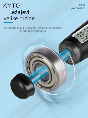 KYTO2106B Crni konopac za skakanje za ispit upisa u srednju školu – 4 mm / 5,5 mm gumeni konopac ili metalni konopac