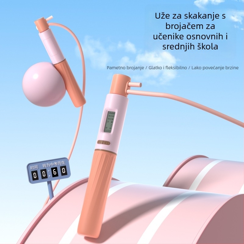 Bežični elektronički užad za preskakanje s težiškom kuglicom, podesiva metalna žica, za djecu 6–12 godina, osnovnoškolci