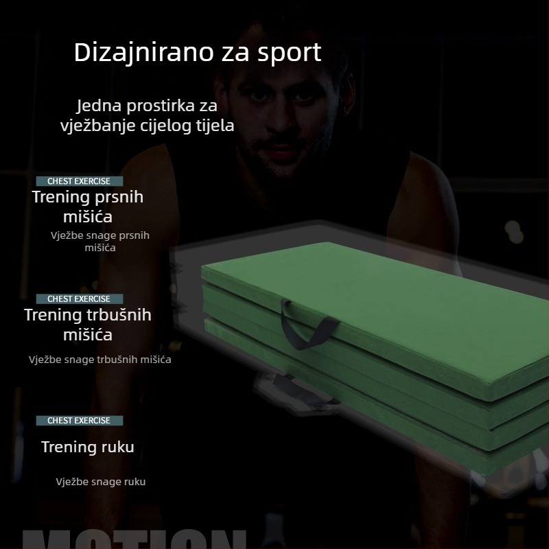 Jiamai Podložak za ples i jogu, velike veličine, sklopiva, debela pjenasta podloga za trbušnjake i skokove