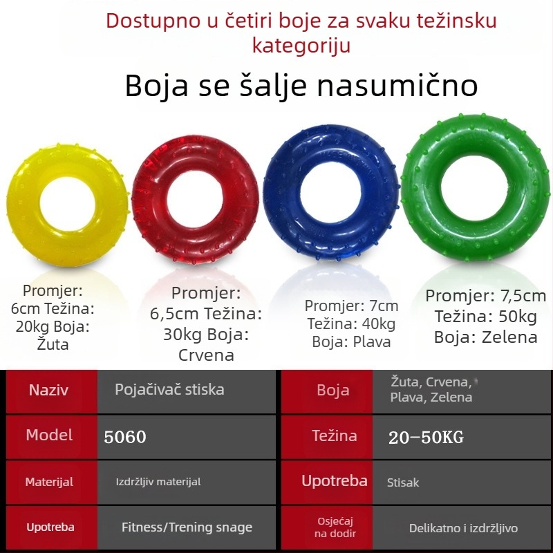 Gumeni prsten za jačanje hvata i rehabilitacijska lopta – uređaj za treniranje snage hvata i prstiju