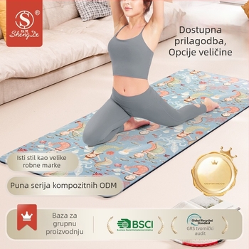 Prilagođena PU gumena joga podloga, u boji, 5 mm, protuklizna, za fitness i ples