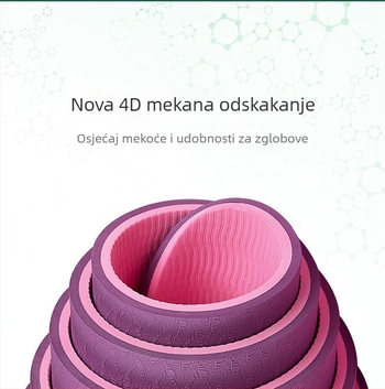 Blago oštećeni TPE joga podloga za kućnu upotrebu, široka i debela podloga za skakanje s užetom, aerobik i ples