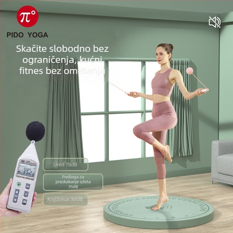 Paidu TPE mata za skakanje konopca, unutarnja uporaba, zvuk izoliran, protuklizna, ublažavanje udara, okrugli mat za fitness, ples i jogu