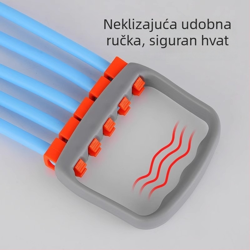 Uređaj s pet cijevi za proširenje prsnog koša, s podesivim cijevima, za trening prsnih mišića i snage ruku