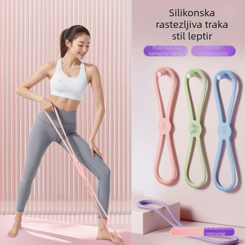 Silikonski elastični pojas u obliku osmerokuta za ramena i leđa, joga, pojačan za kućnu uporabu, oblikovanje tijela za žene