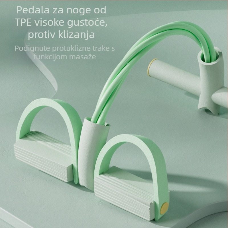 Pedalni otporni pojas za noge, četverotubni elastični kabel za potpuno rastezanje tijela i pomoć pri vježbama sit-up