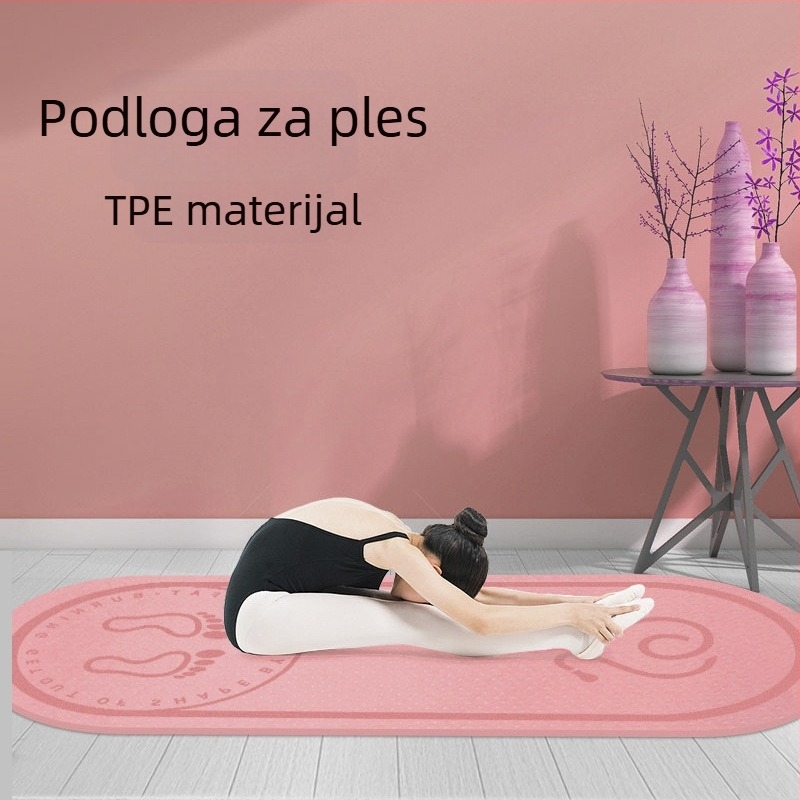 TPE joga podloga, 140×61 cm, za unutarnju i vanjsku upotrebu, debljina 4–12 mm, pogodna za jogu, fitness, ples i preskakanje užeta