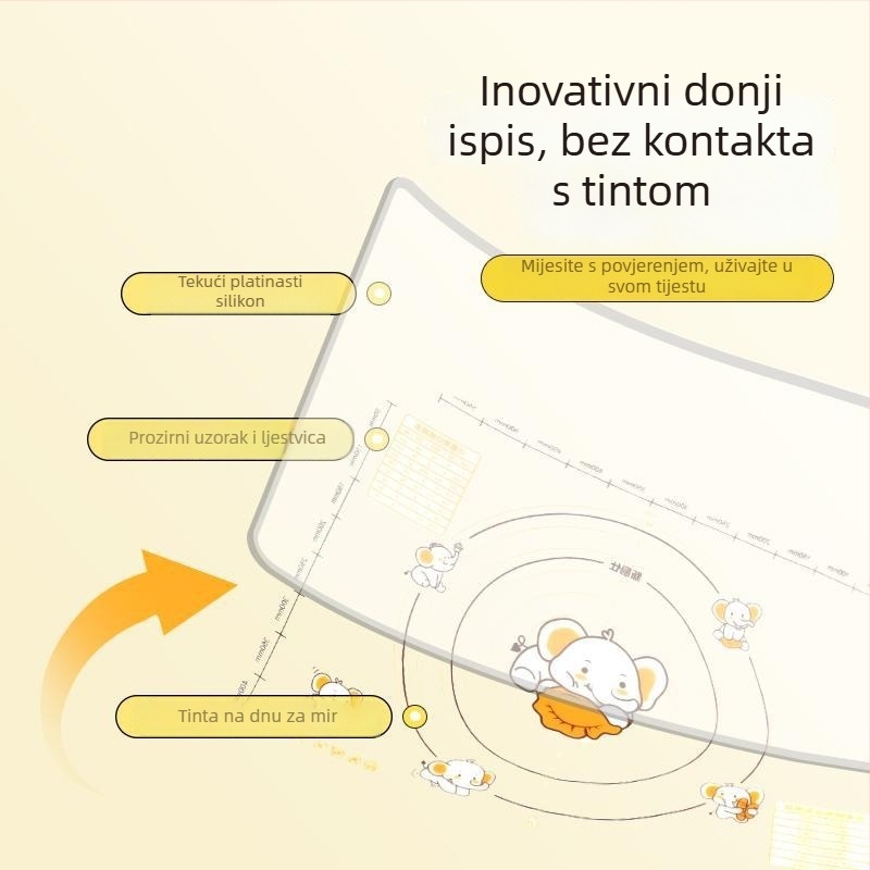 Silikonska podloga za mijesanje tijesta, prozirna, prehrambene kvalitete, debela, protiv klizanja, kućna upotreba, za razvaljivanje tijesta za knedle i parene peciva