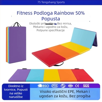 Petodjelna sklopiva prostirka za gimnastiku za učenike – za plesne vježbe, trbušnjake i jogu