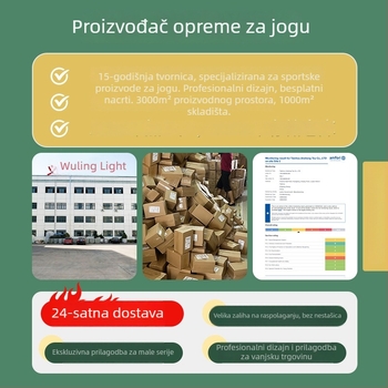 Joga podloga od prirodnog kaučuka s linijama poza, upija znoj i protuklizna, za teretanu