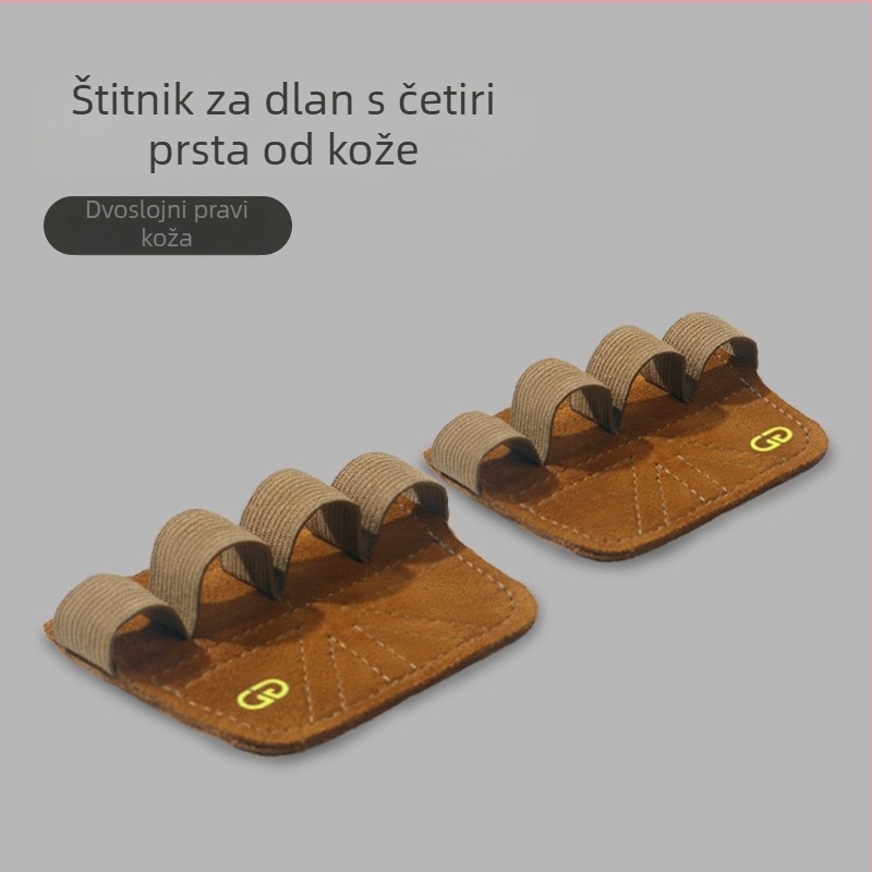 GOUNOD Kožni zaštitnik dlana s četiri prsta za fitness – protuklizni, otporan na habanje zaštita zgloba i pojas za pomoć pri mrtvom dizanju