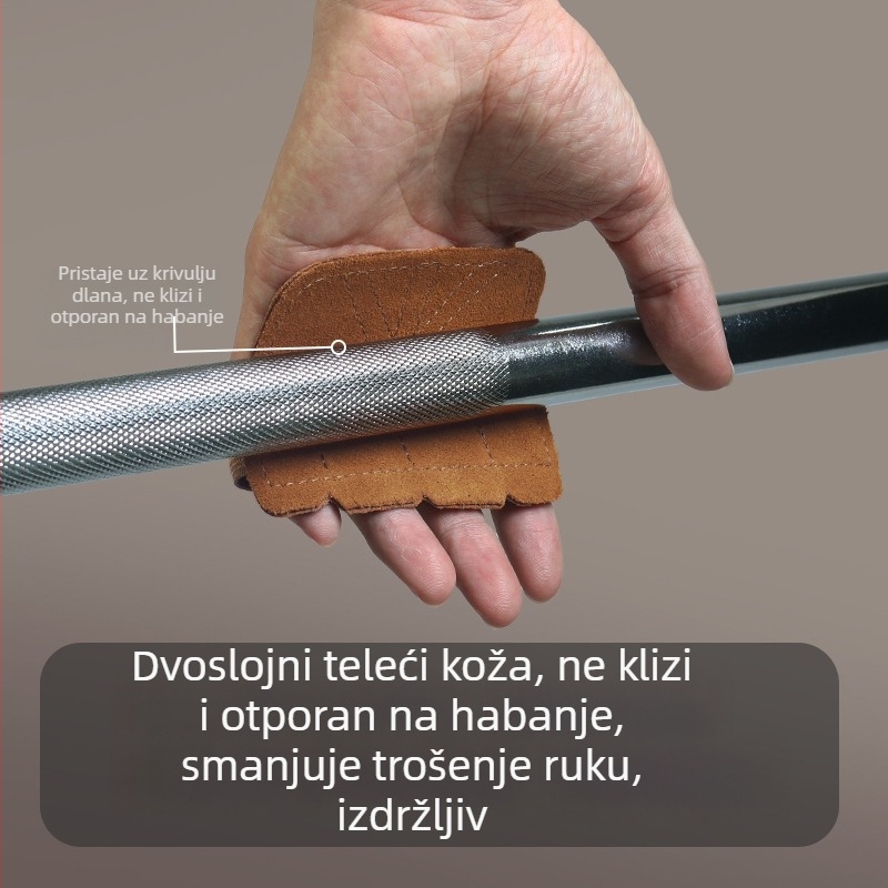 GOUNOD Kožni zaštitnik dlana s četiri prsta za fitness – protuklizni, otporan na habanje zaštita zgloba i pojas za pomoć pri mrtvom dizanju
