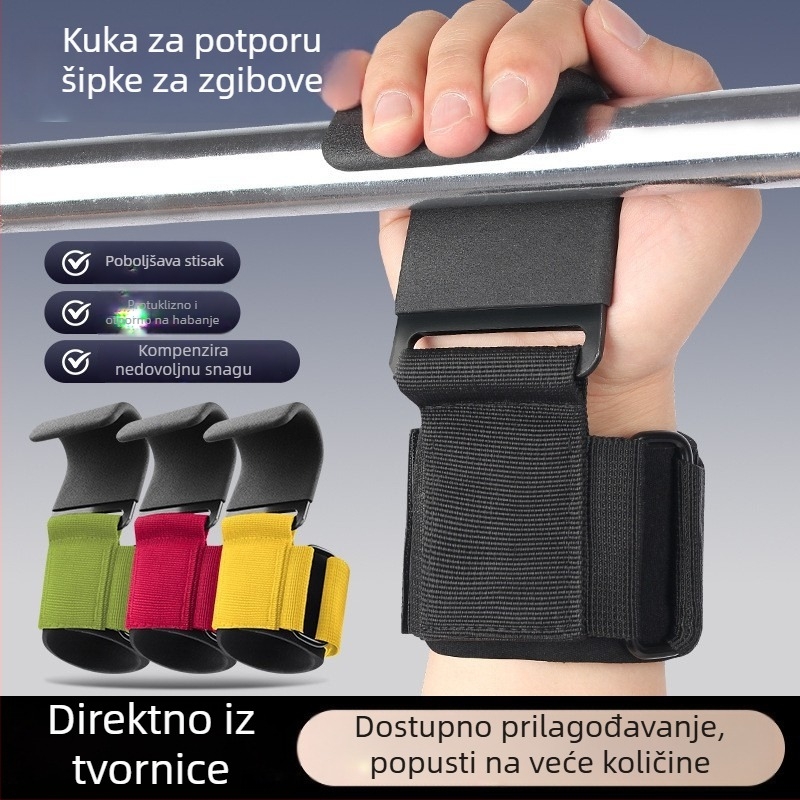 Kuka za dizanje utega s zaštitom zapešća, antisklizni držač za mrtvo dizanje i zgibove, zaštita ruke, elastična traka otpora za fitness