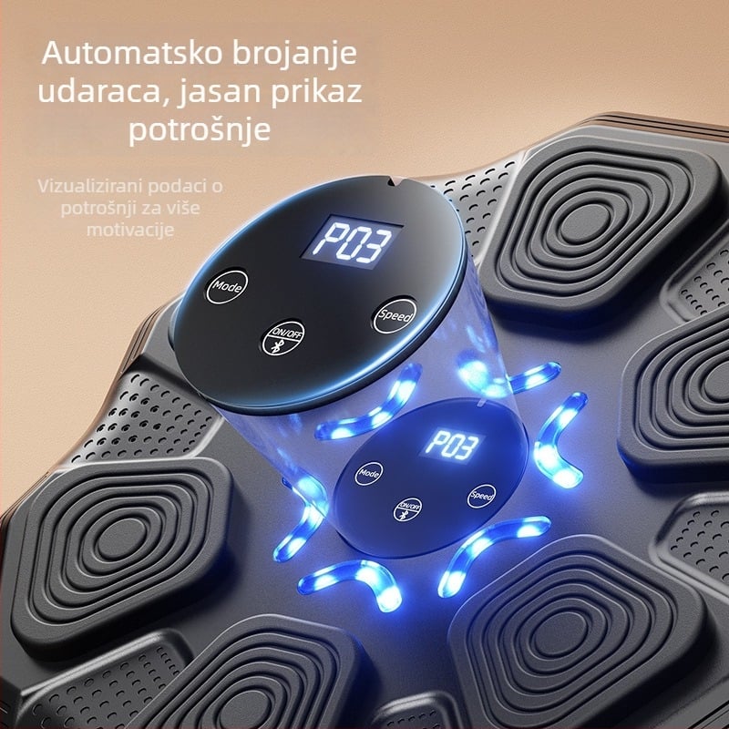 Pametna glazbena boksačka meta s osvjetljenjem i ritmom — elektronički trener reakcija