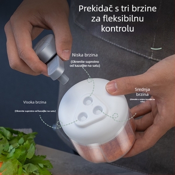 Mini prijenosni ručni mljevač češnjaka i alat za guljenje s tri razine podešavanja za pastu od češnjaka