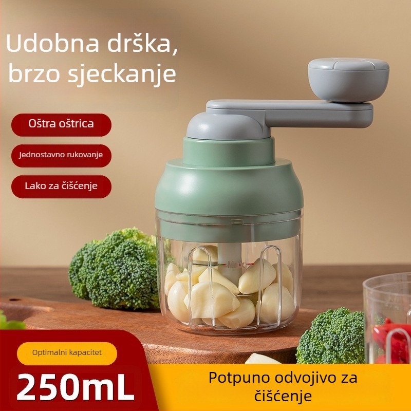 Mini prijenosni ručni mljevač češnjaka i alat za guljenje s tri razine podešavanja za pastu od češnjaka