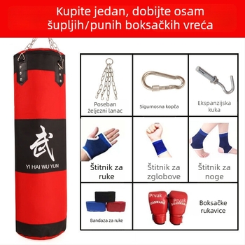 Viseći boksački sandbag za sanda i taekwondo - prava koža, kućna fitness oprema