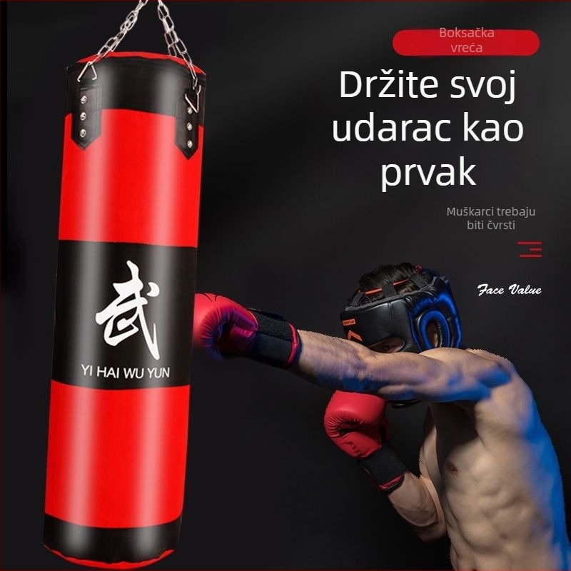 Viseći boksački sandbag za sanda i taekwondo - prava koža, kućna fitness oprema