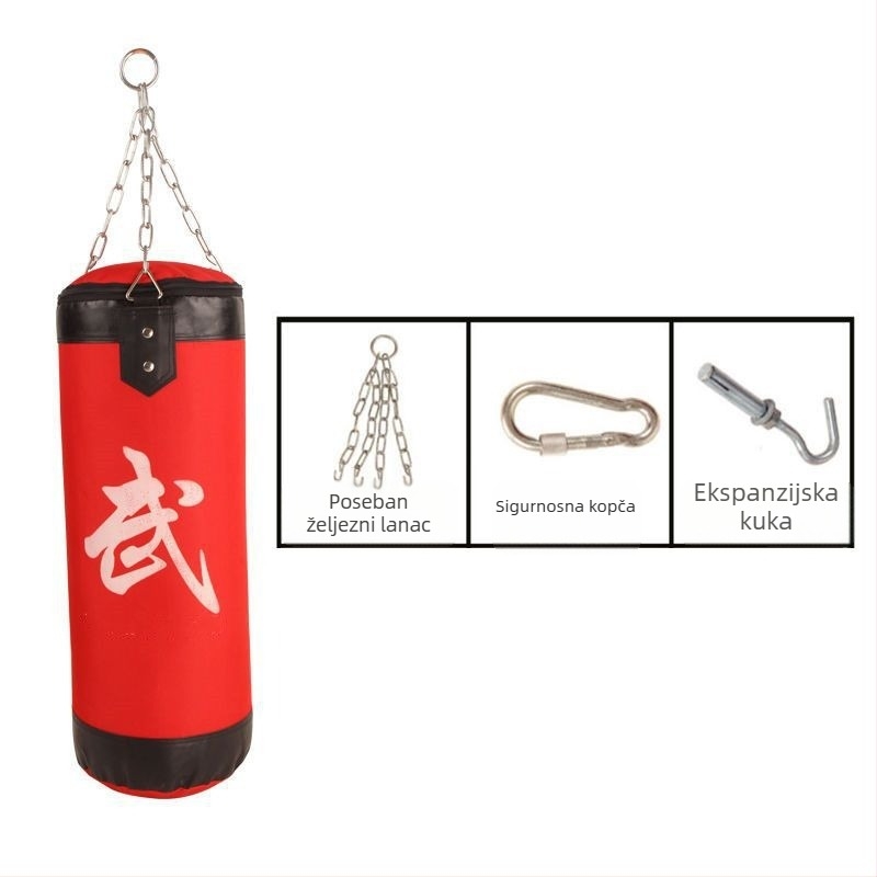 Viseći boksački sandbag za sanda i taekwondo - prava koža, kućna fitness oprema