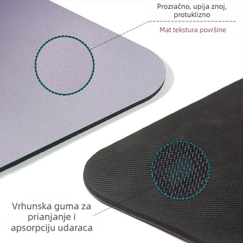 Joga prostirka od PU gume s matt površinom, protuklizna, debela, linije za poravnavanje tijela – joga, ples, fitness