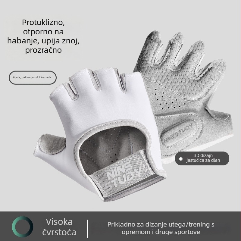 Poluprstene rukavice za fitness za muškarce i žene, protuklizne, prozračne, protiv žuljeva, za jogu, biciklizam i kampiranje