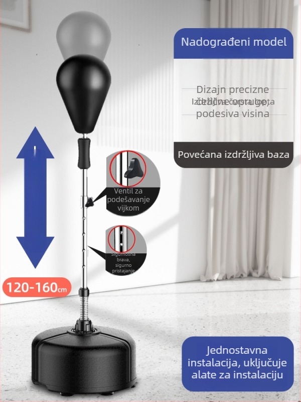 Boxing brzinska lopta s ciljem reakcije, oprema za trening, vertikalni slobodno stojeći vrećasti sandbag za kućnu upotrebu